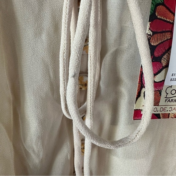 NWT Farm Rio Puff-Sleeve Boat-Neck Floral Blouse SZ M - Picture 7 of 8